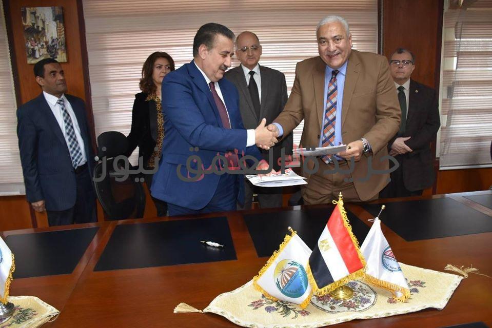 دكتور احمد محمد بيومي رئيس جامعة مدينة السادات بمقر الجامعة معالي اللواء ابراهيم ابو ليمون