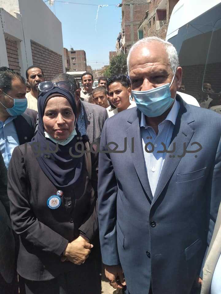 محافظ الجيزة يفتتح مشروع صرف صحي بأوسيم