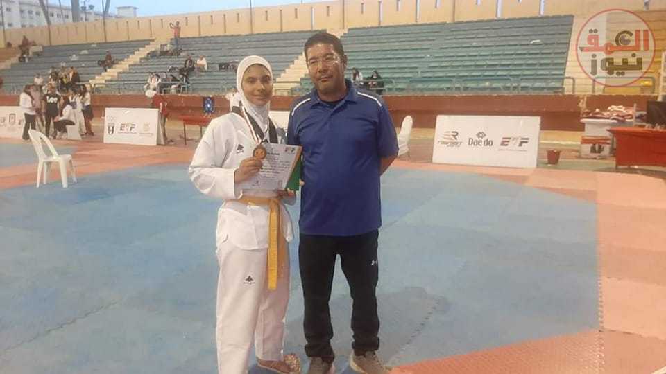 ليالي عاطف فؤاد تحصل على الميداليه البرونزيه في بطوله الجمهوريه للتايكندو