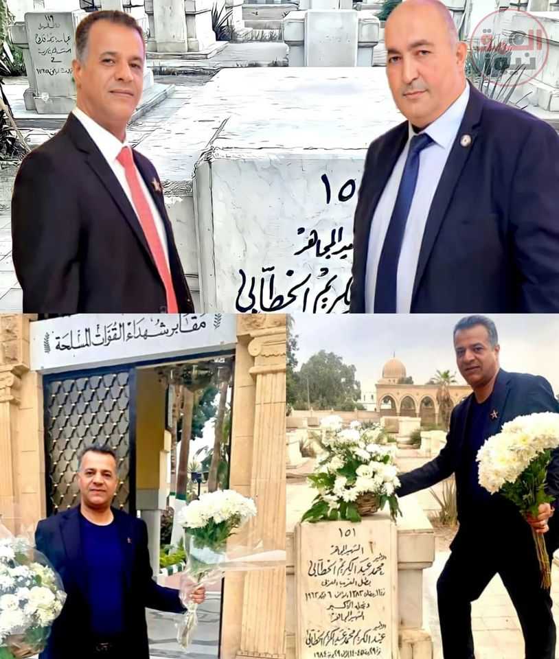 أسامة البكوش والبرلماني البلجيكي فؤاد أحيدار يزوران ضريح الأمير عبدالكريم الخطابي بالقاهرة