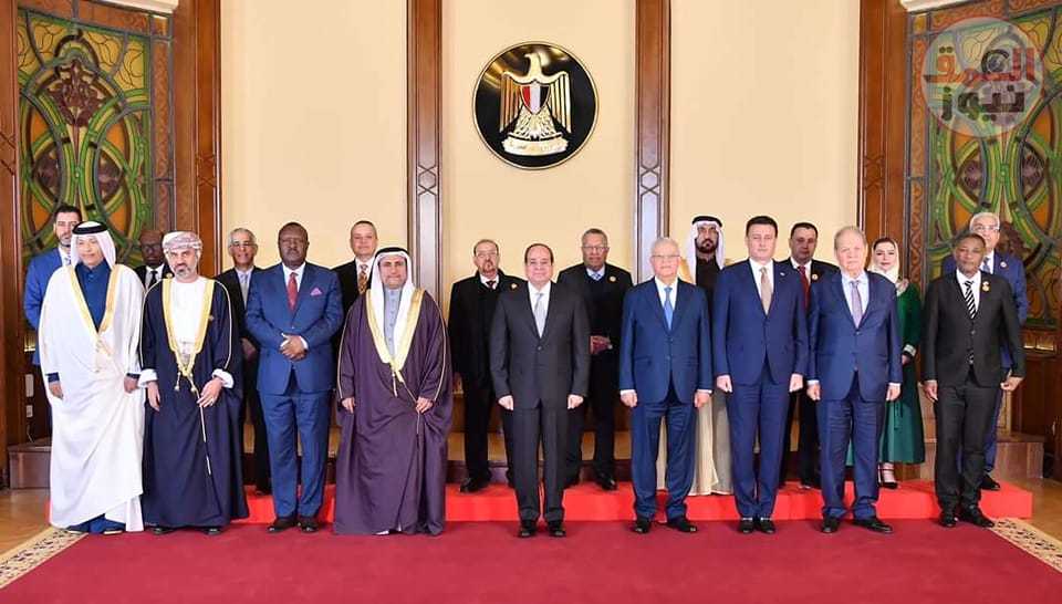 السيد الرئيس يستقبل رؤساء وأعضاء الوفود البرلمانية العربية