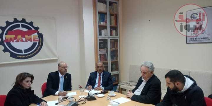 جبران: يبحث احوال العمالة المصرية مع رئيس اتحاد عمال اليونان ( البامي)