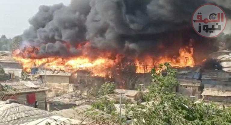حريق يدمر منازل في مخيم للاجئين في بنجلادش