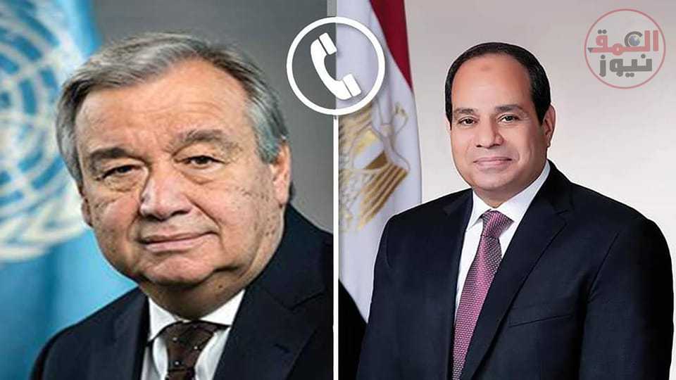السيد الرئيس يتلقى أتصالا هاتفيا من سكرتير عام الأمم المتحدة