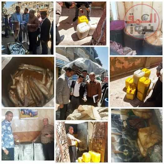 ضربة لمعدومي الضمير :ضبط ١٢٥٠ كجم فسيخ مجهول المصدر وكميات كبيرة من المواد الغذائية