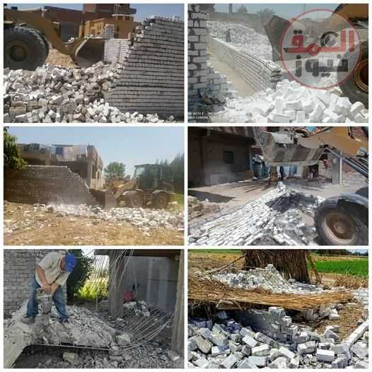 تنفيذ ١٩ قرارات إزالة بناء مخالف على مساحة ٢٢١٥ م٢ بنطاق ٨ مراكز بالبحيرة