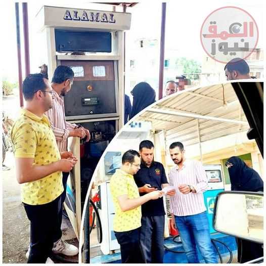 غلق وتشميع طلمبة بمحطة تمويل سيارات بالرحمانية لوجود عجز نصف لتر بكل صفيحة