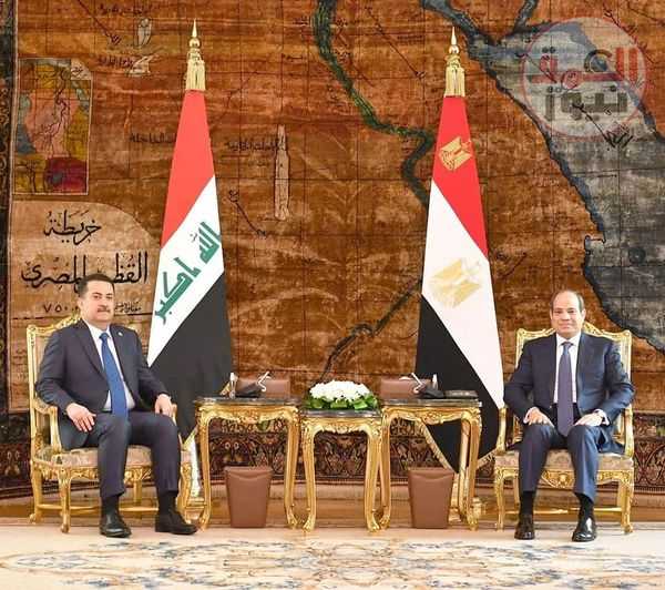 الرئيس السيسي : يبحث مع رئيس وزراء العراق سبل التعاون الأمني والتبادل التجاري والاستثمارات