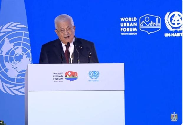 "الرئيس الفلسطيني" يلقي كلمة أمام المنتدى الحضري العالمي